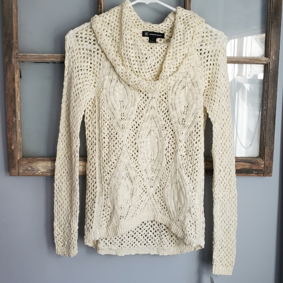 INC Pointelle Cowl Neck Sweater - Picture 3 of 9